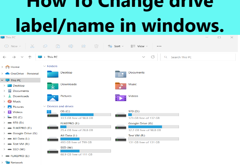 How To change drive label/name in windows