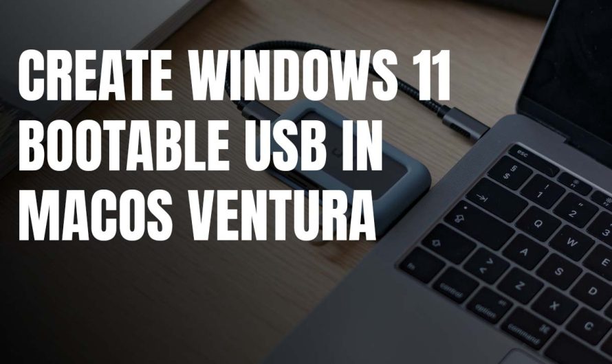 Create Windows 11 Bootable Usb on Mac